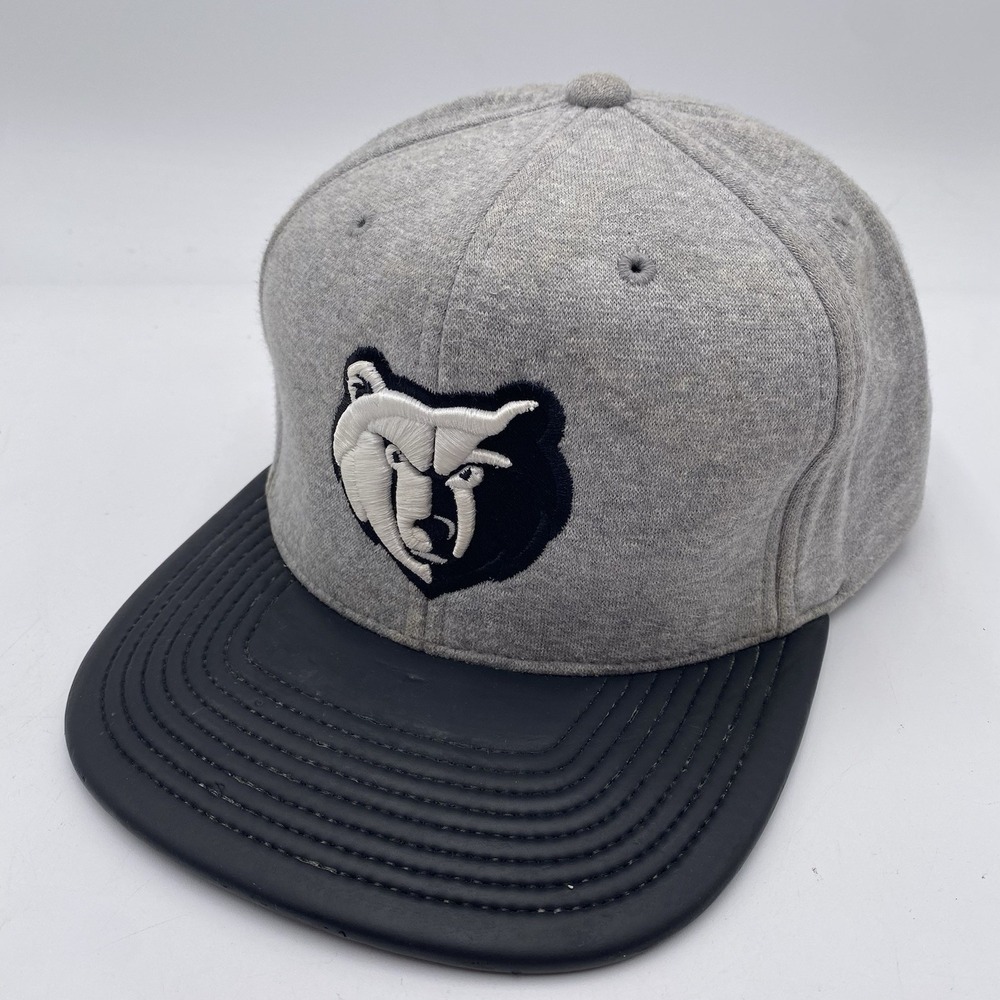 Memphis Grizzlies Hat Mitchell & Ness Gray Snapback Adjustable Flat Bill Cleaned